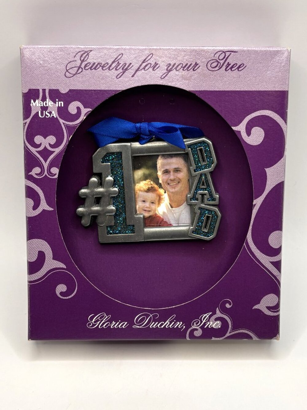 Gloria Duchin Christmas Ornament Pewter #1 Dad - Made in USA New in Box